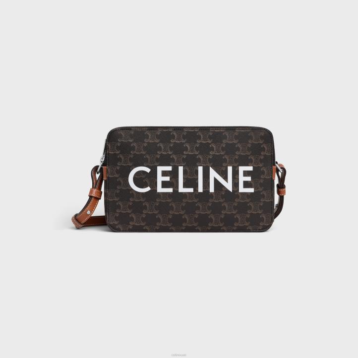 ماسنجر بسحاب مزدوج من قماش تريومف مع طباعة تان CELINE 0P2Z2081 مُكَمِّلات رجال