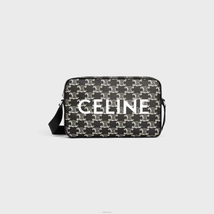 حقيبة متوسطة الحجم مصنوعة من قماش تريومف بلونين مع طباعة أسود/أبيض CELINE 0P2Z2082 مُكَمِّلات رجال